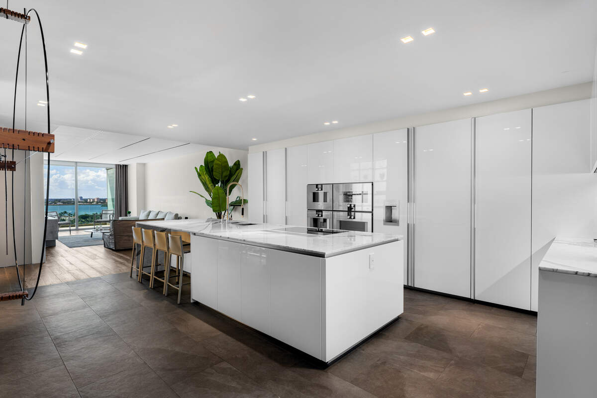 The kitchen in the Bal Harbour condo Brazilian soccer star Kaká recently bought for $8.7 million.